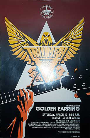 Triumph with Golden Earring show poster Indianapolis - Market Square Arena March 12 1983
